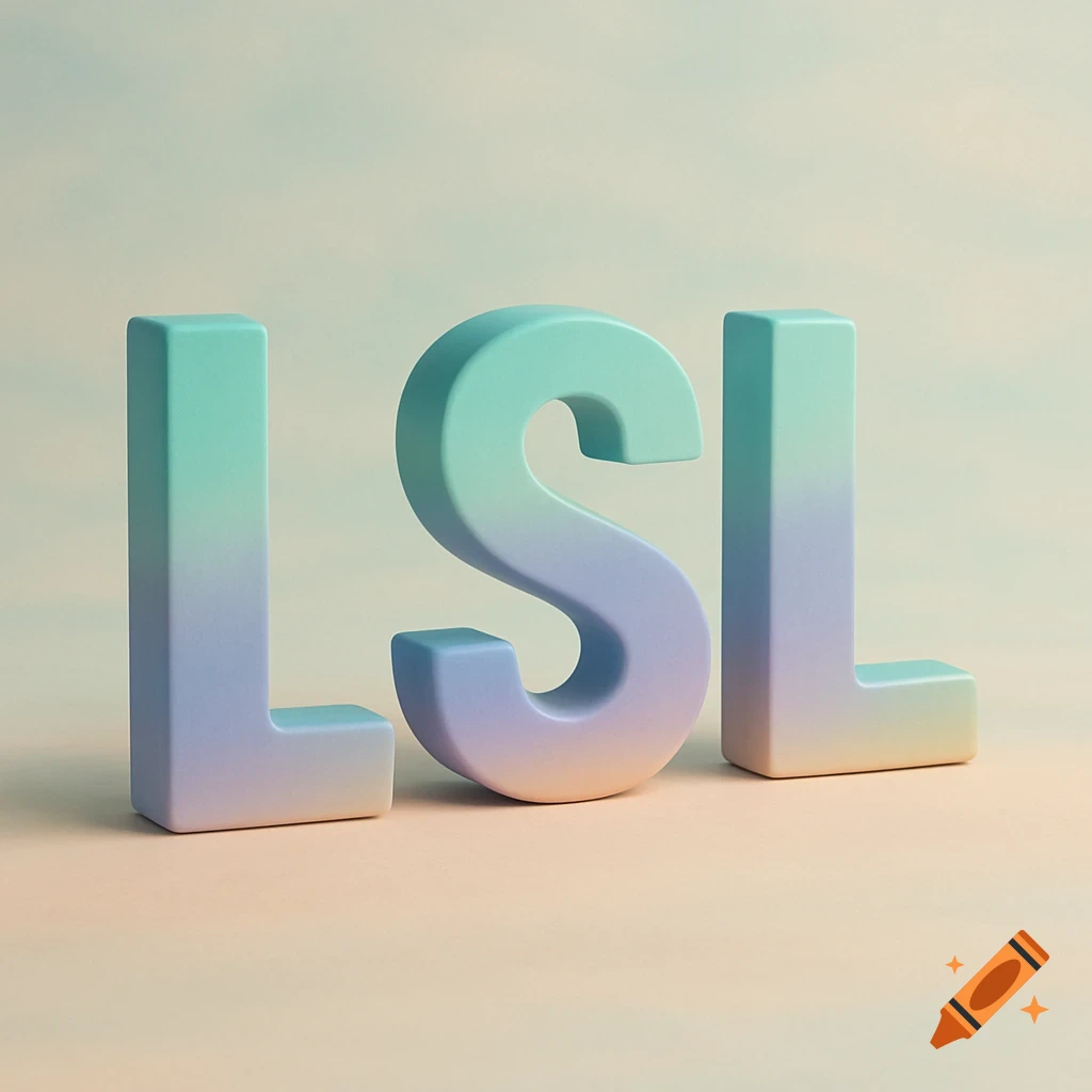 3D letters LSL with pastel gradient colors