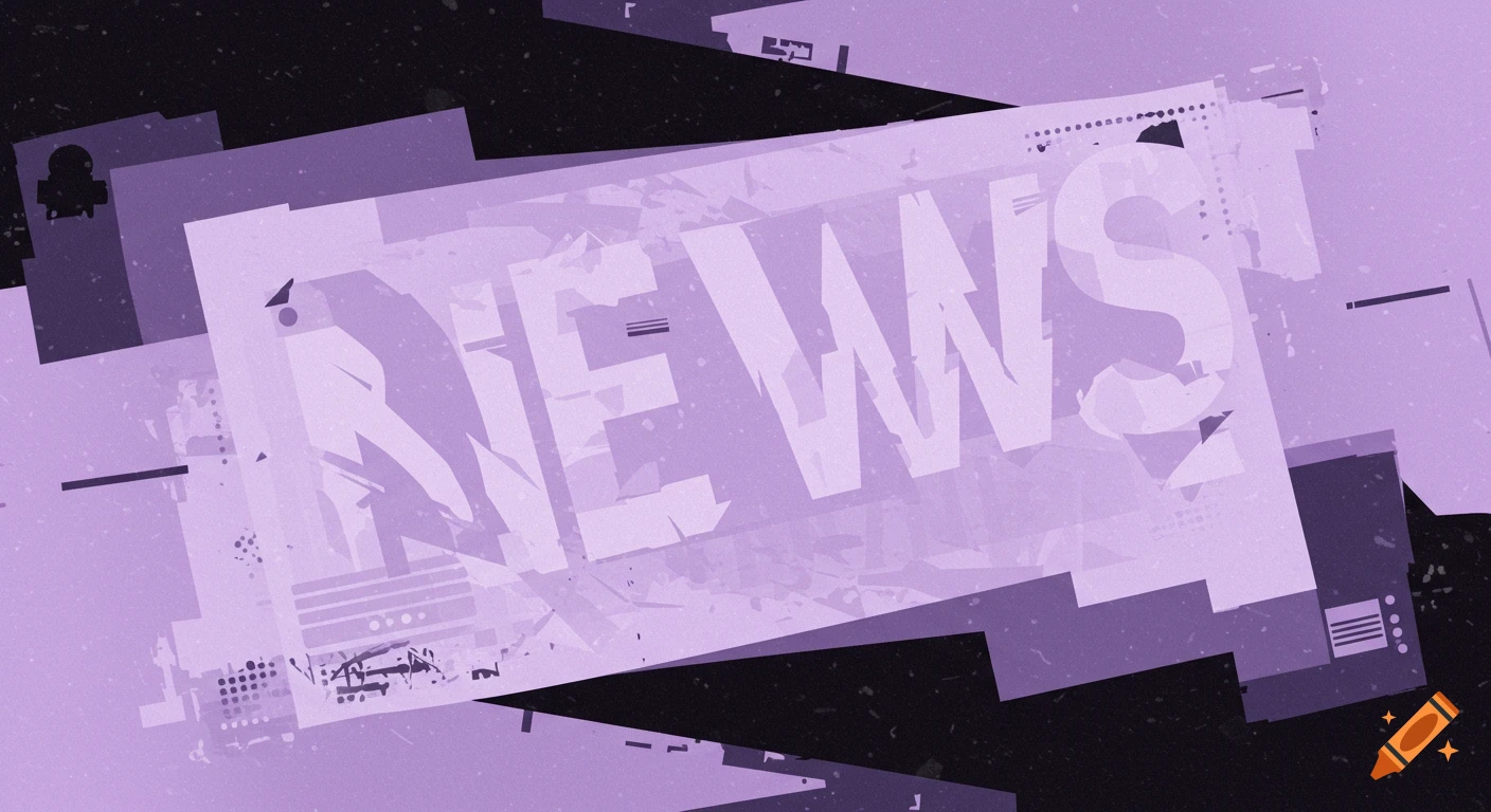 Abstract news background design in light lavender and black with the word NEWS.