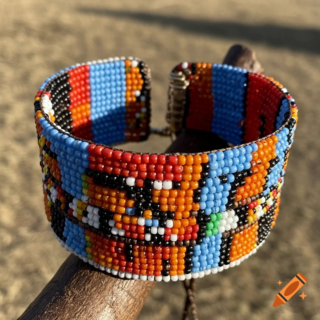 Colorful beaded Maasai bracelet
