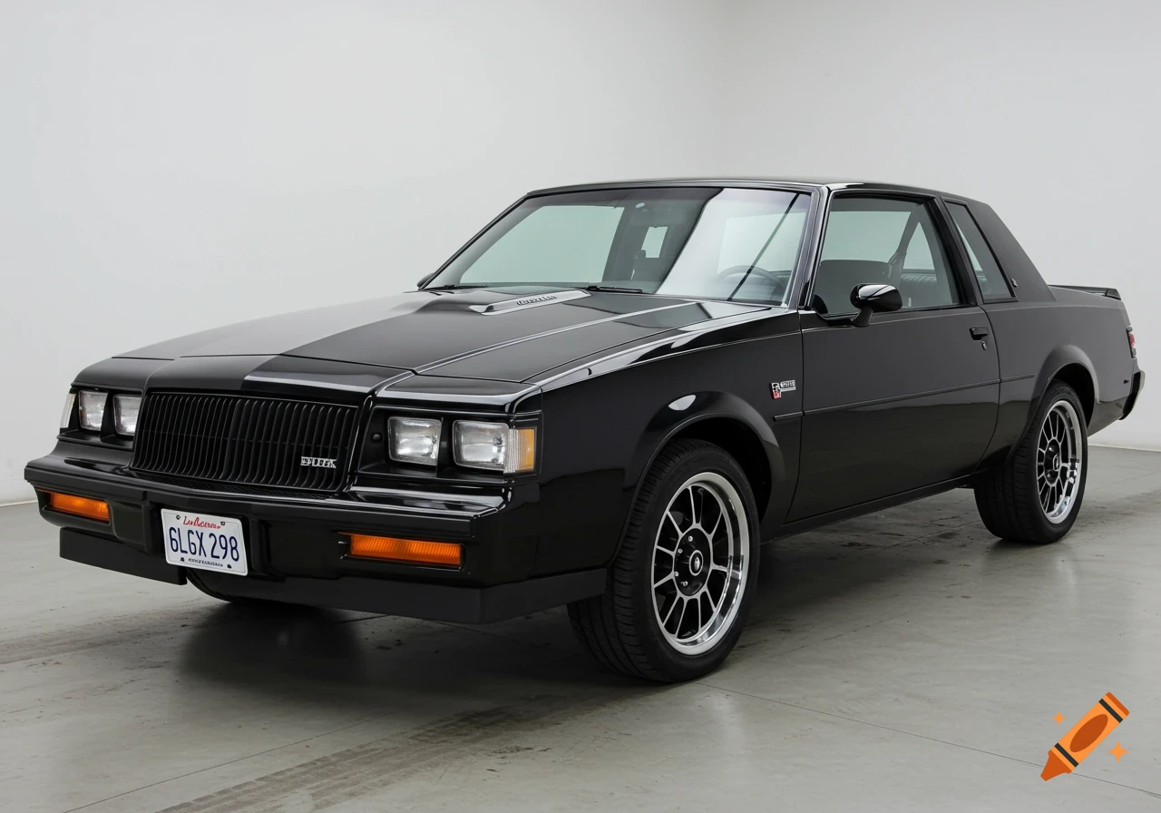 A black 1987 Buick Grand National parked