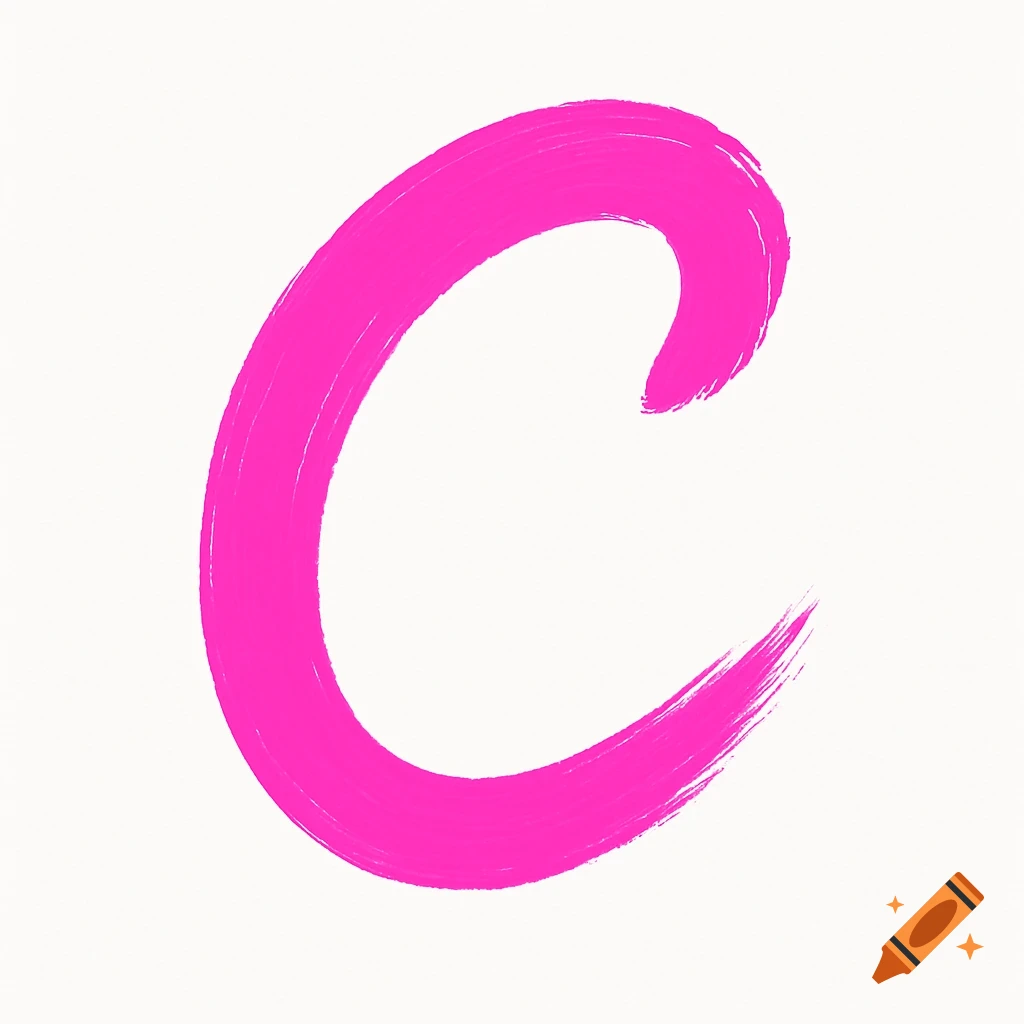 A pink brushstroke forming the letter C