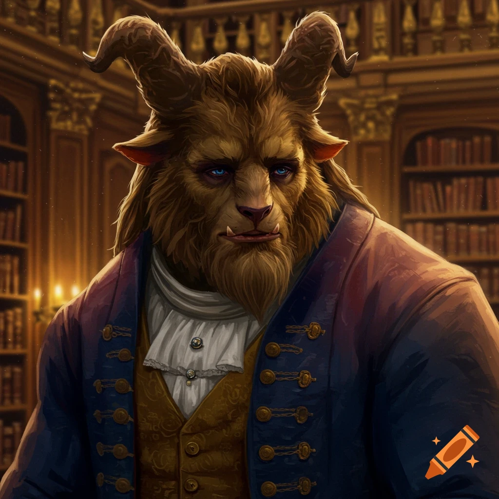 Portrait of the Beast from Beauty and the Beast wearing formal clothes ...