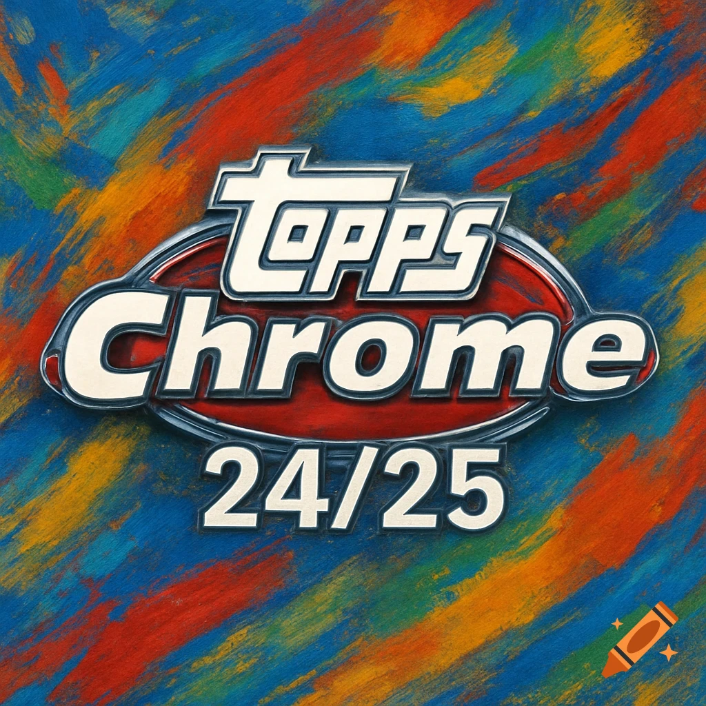 Topps Chrome 24/25 logo on a colorful brushstroke background