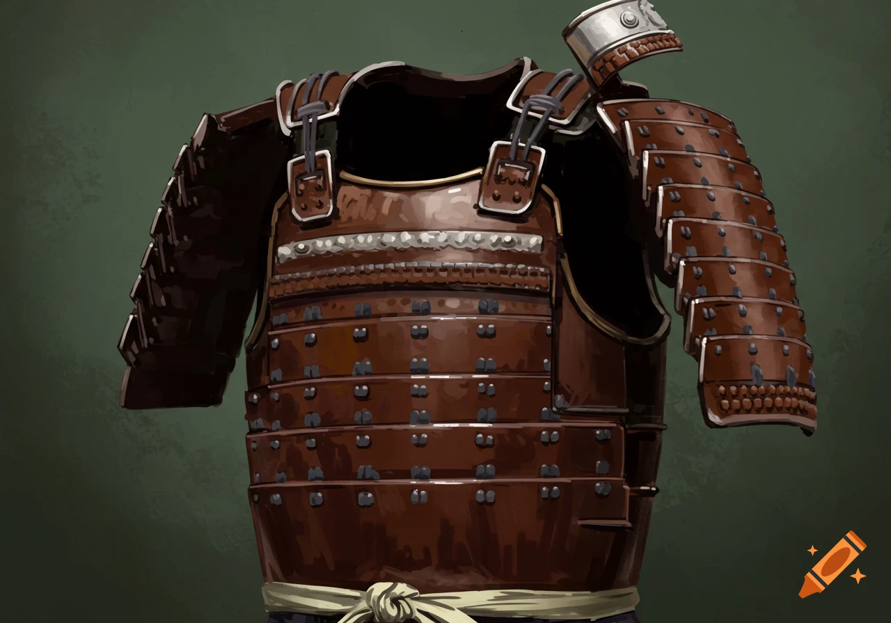A set of brown samurai armor.