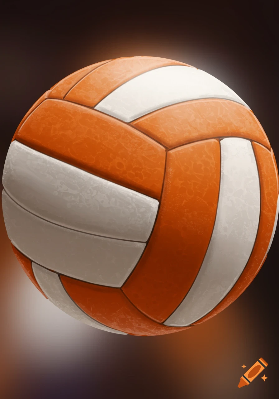 An orange and white volleyball.