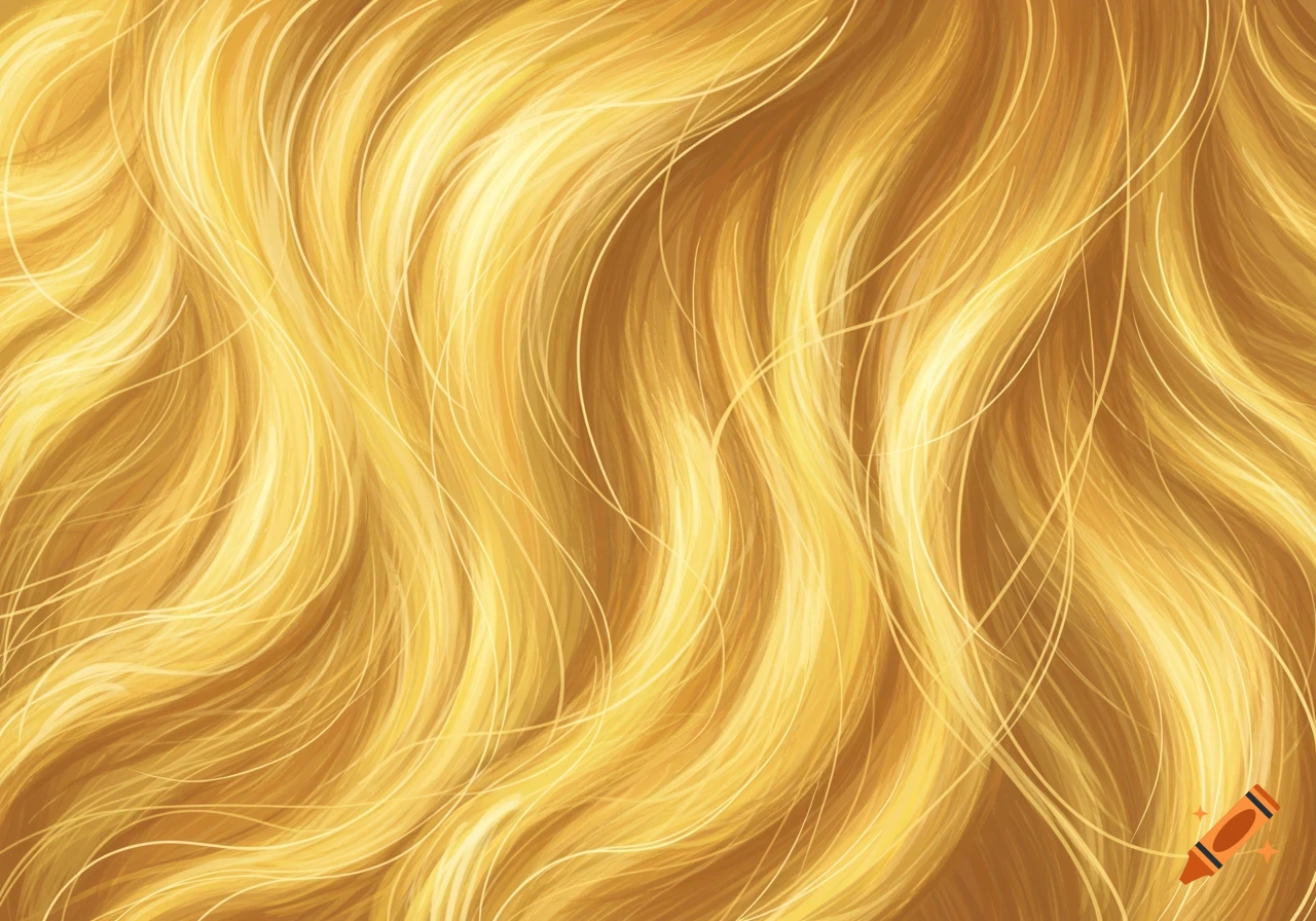 Closeup texture of wavy blonde hair.