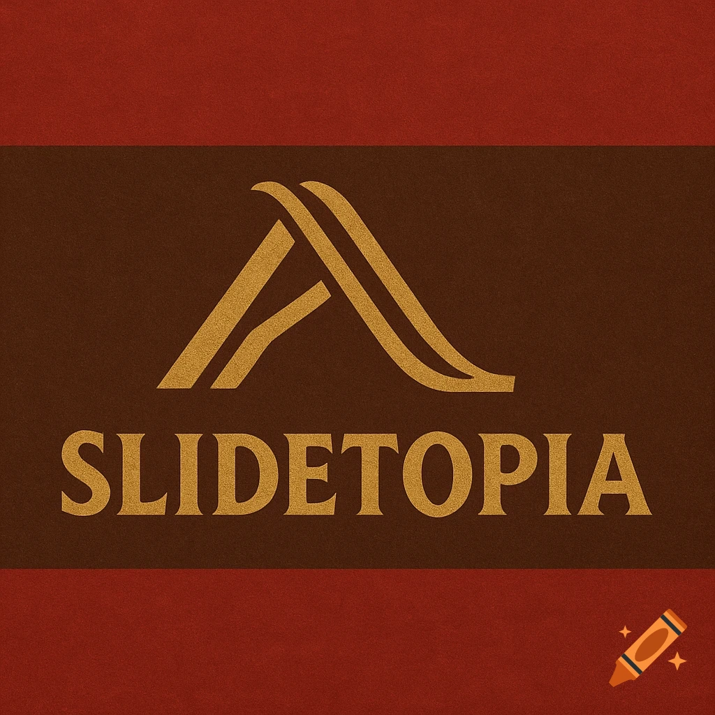 Gold symbol above SLIDETOPIA text on red and brown flag.