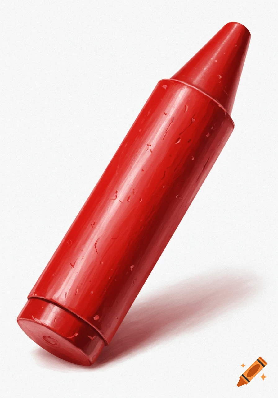 A red crayon against a white background.