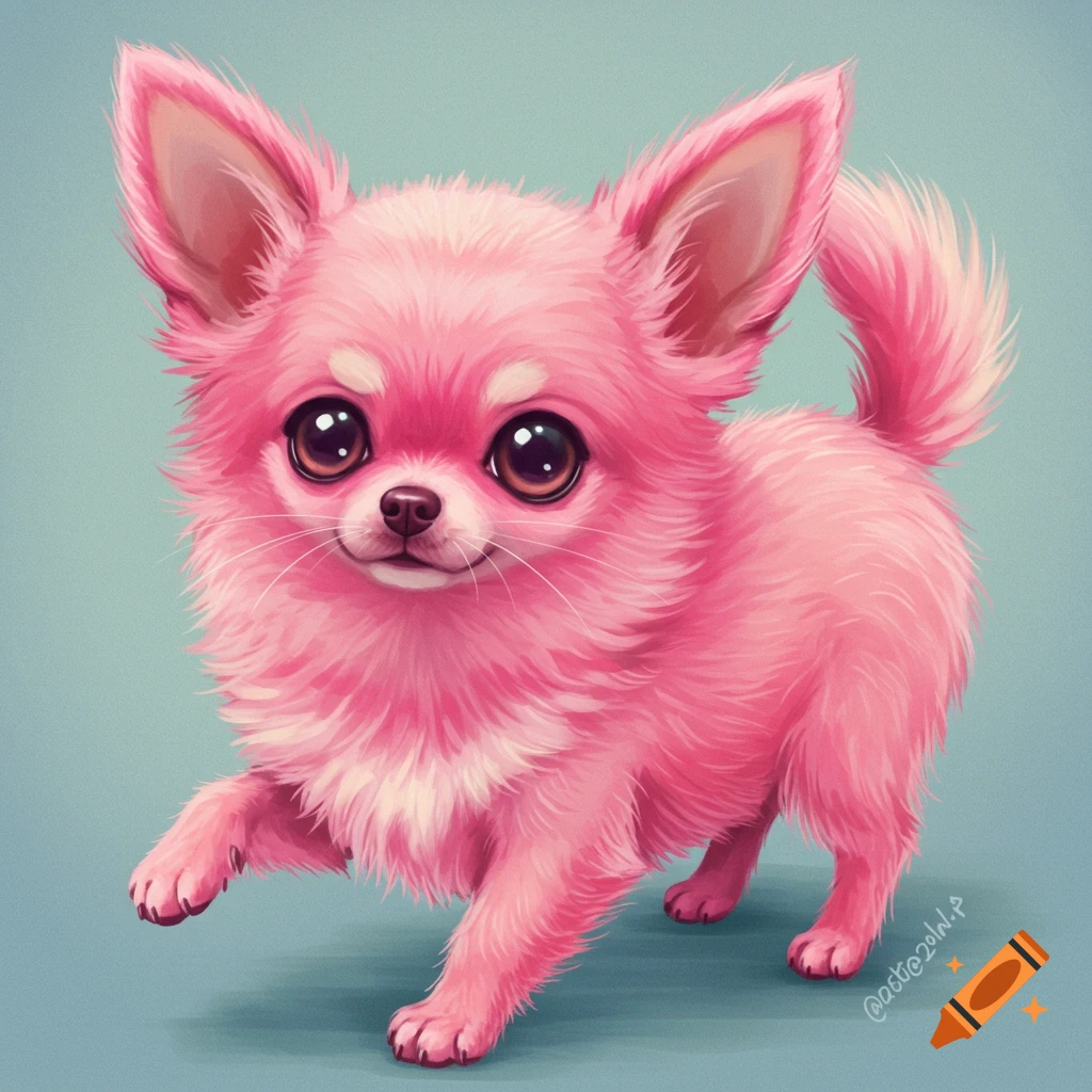 Pink chihuahua puppy illustration
