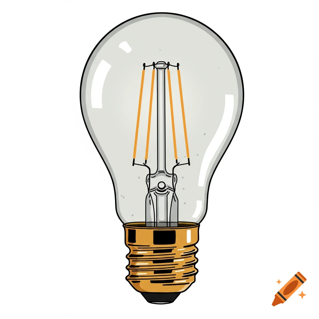 Clip art illustration of an Edison lightbulb.