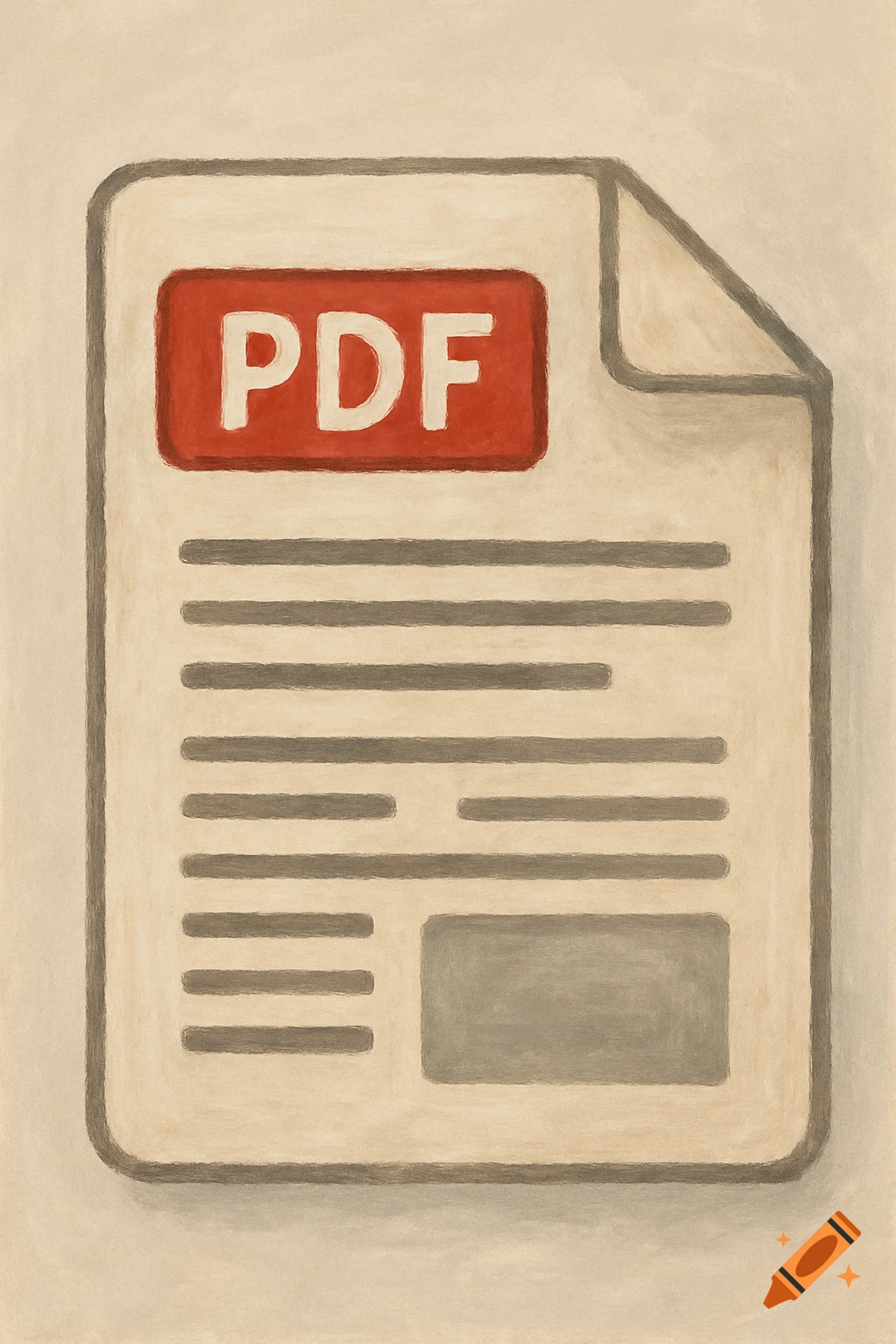 Illustration of a PDF document icon.