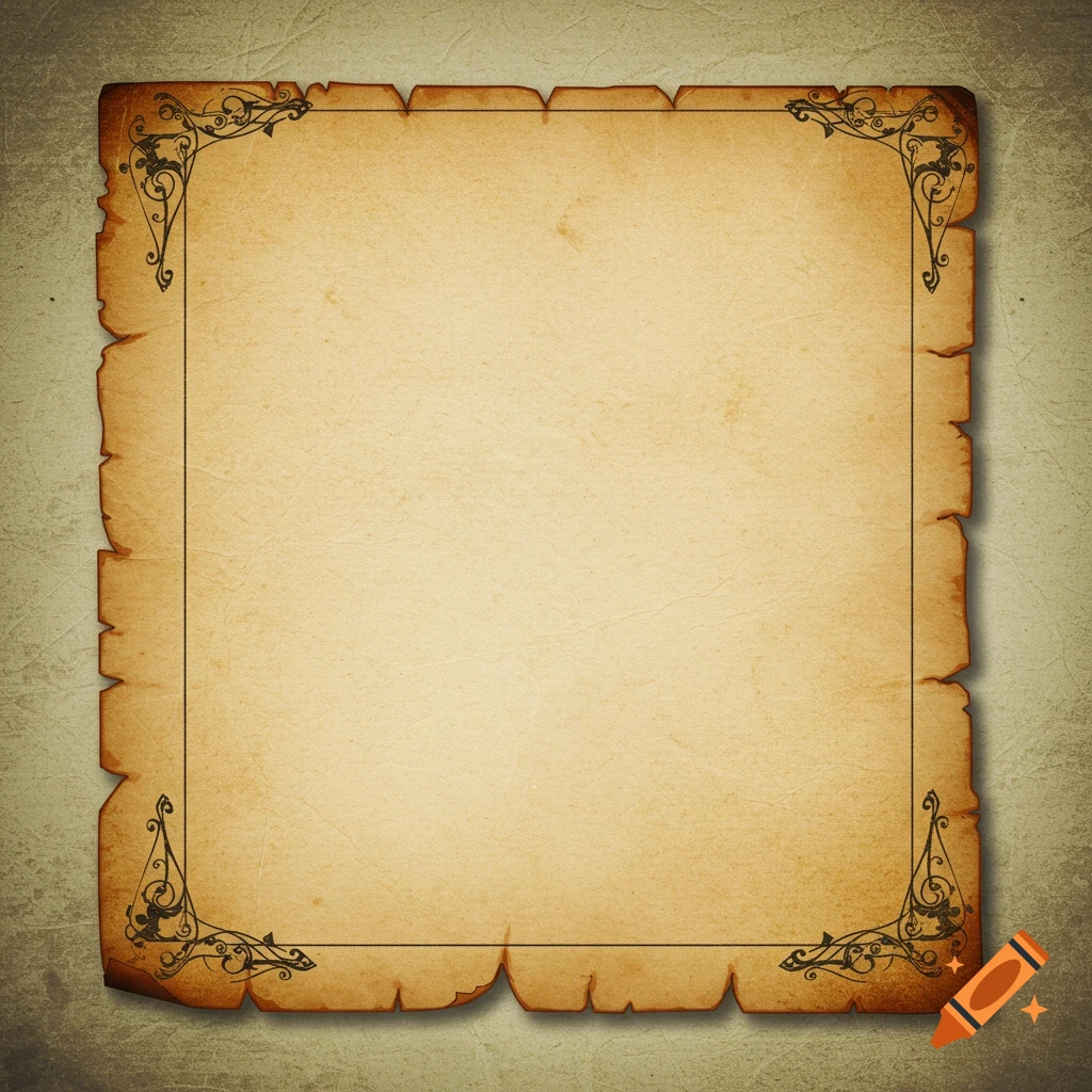 Blank vintage parchment with decorative corners