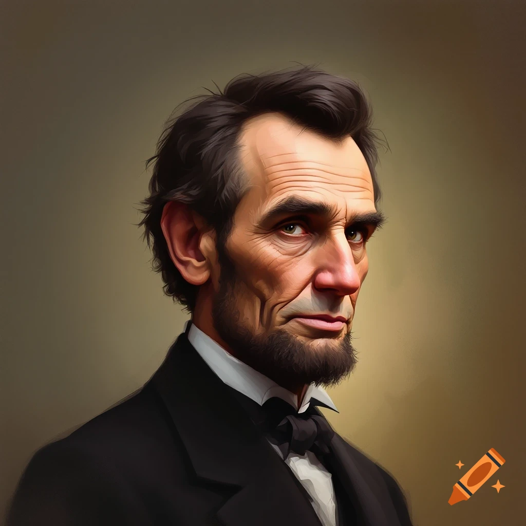 Portrait of Abraham Lincoln in a black suit and bowtie, looking off-camera.