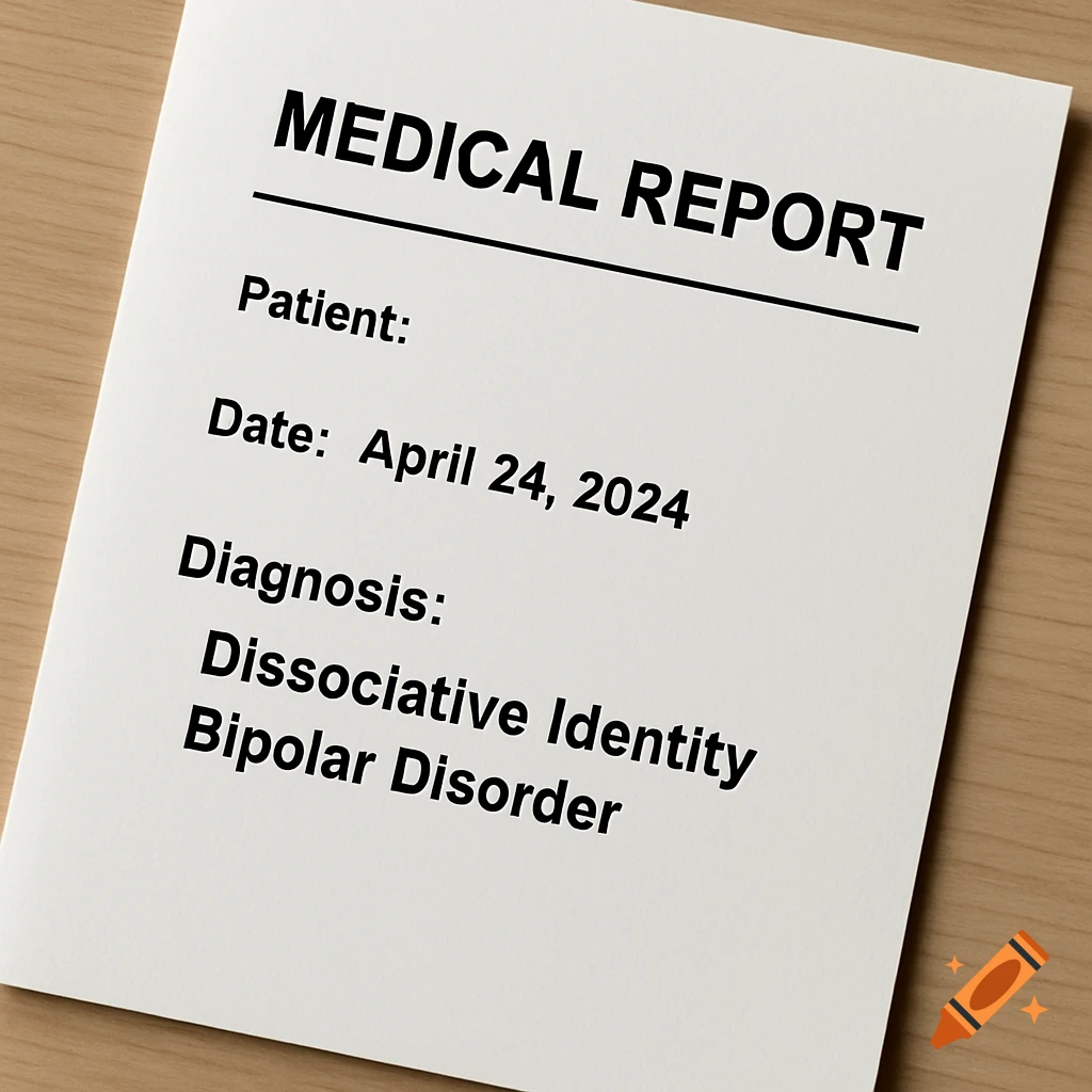 Medical report on a wooden table