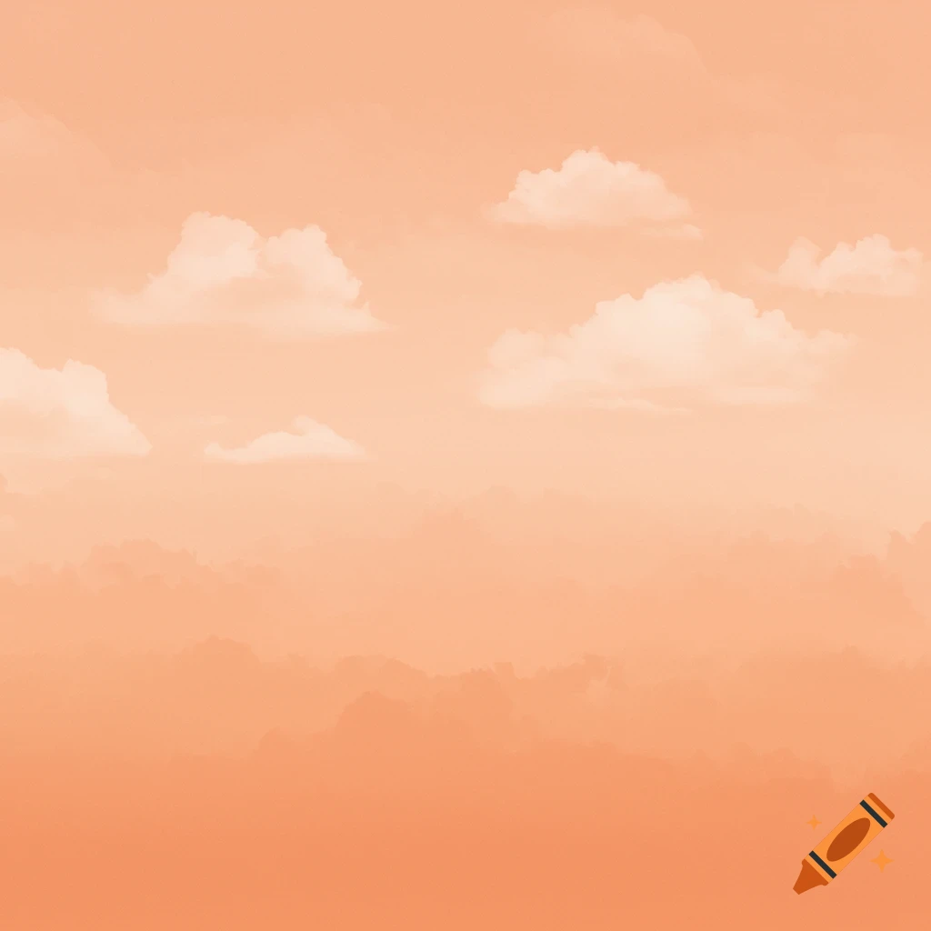 Illustrated background of a peach-toned sky with clouds