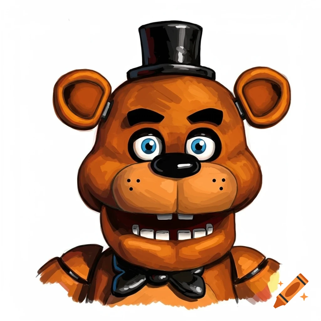 Cartoon drawing of Freddy Fazbear.