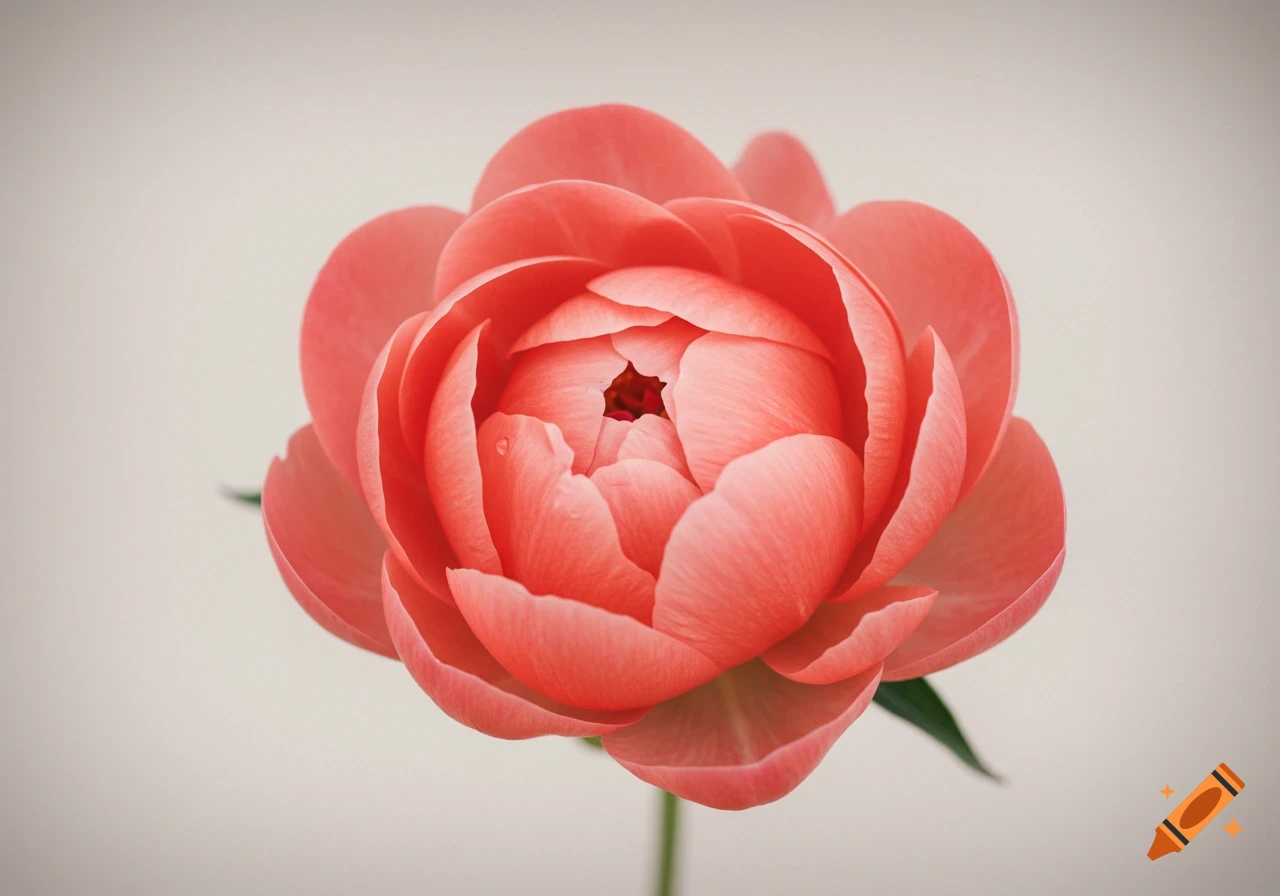 Close-up of a coral peony flower