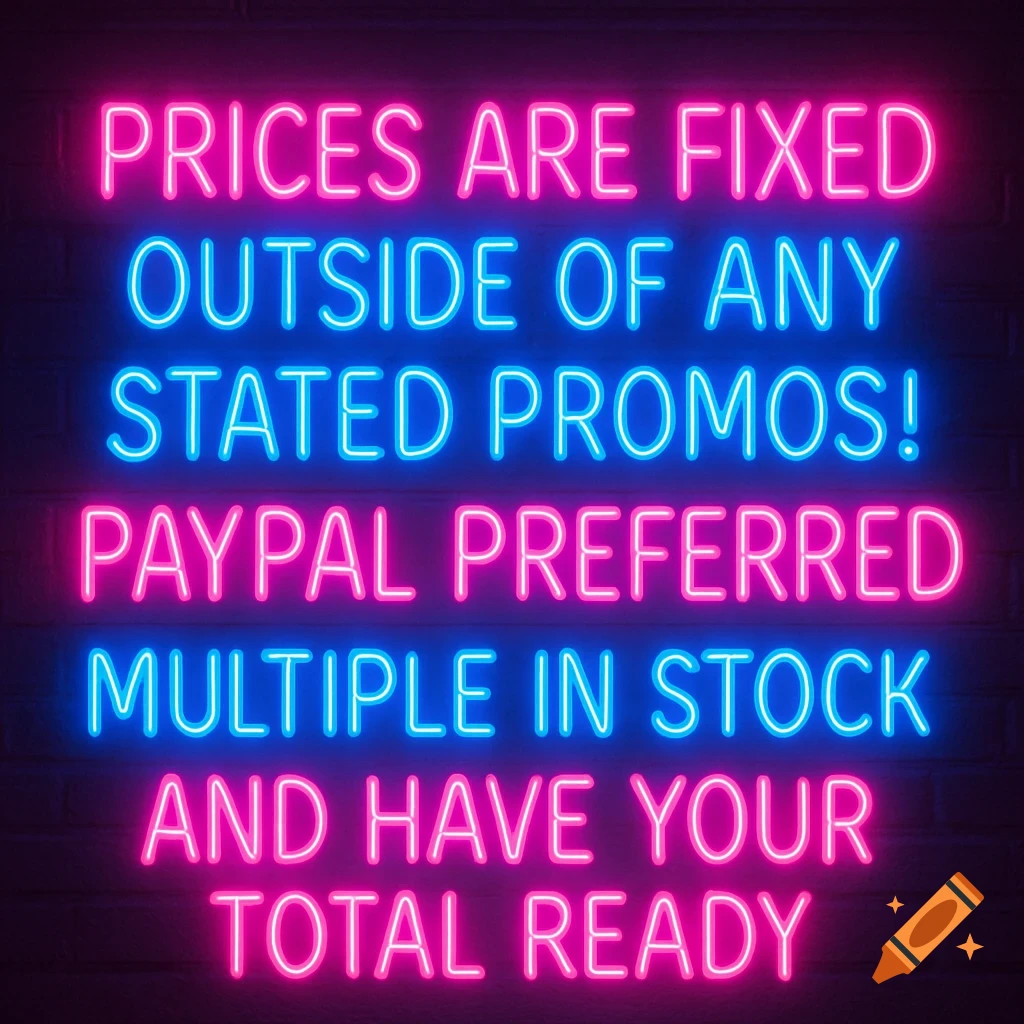 Neon sign with text on a dark brick wall