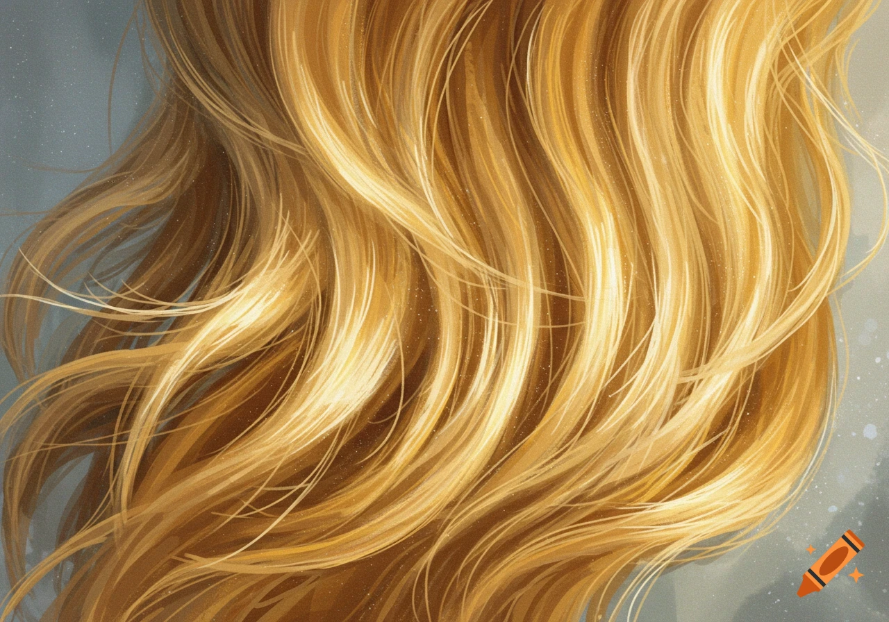 Close-up of flowing blonde hair with highlights