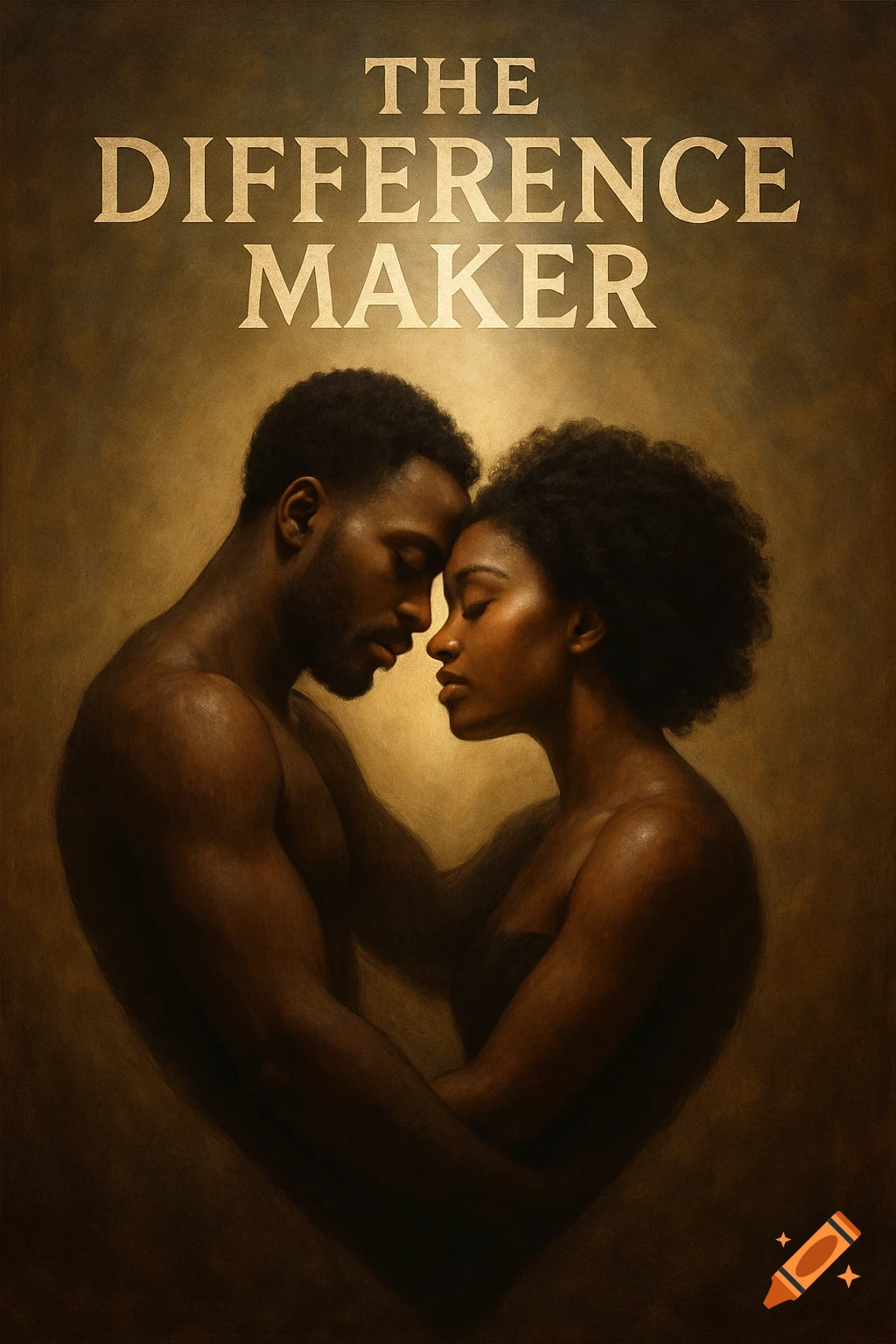 Artistic portrait of a couple embracing, their bodies forming a heart shape, with the text 'The Difference Maker' above.