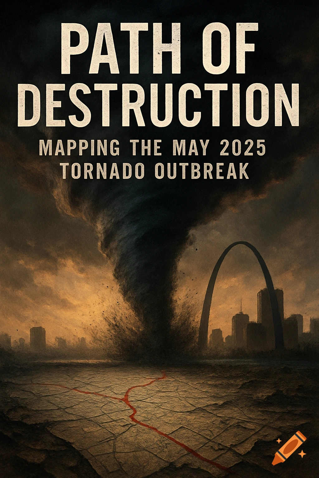 Dramatic cover art of a tornado over a city skyline with the St. Louis Arch, featuring the title text.