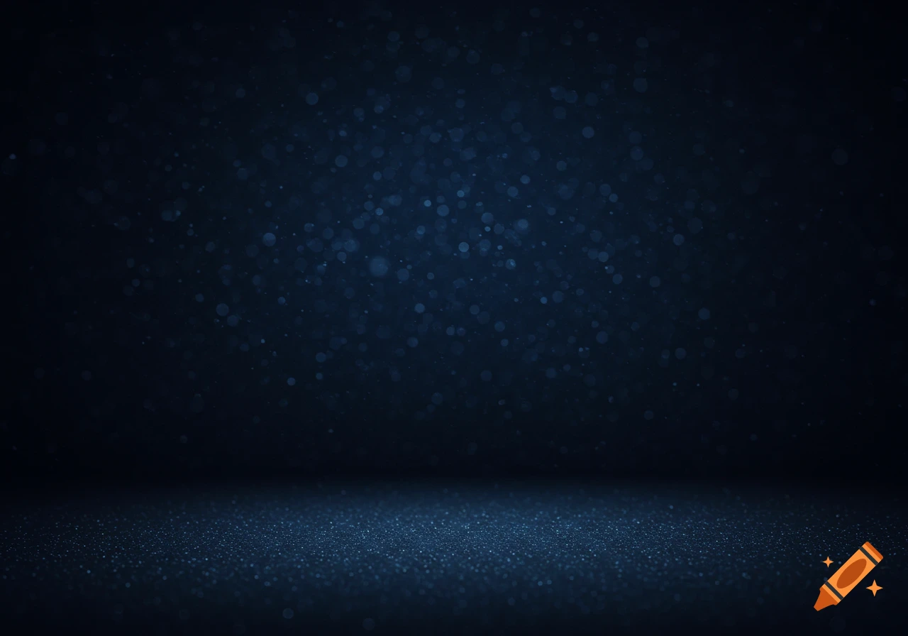 Dark blue background with glittering particles