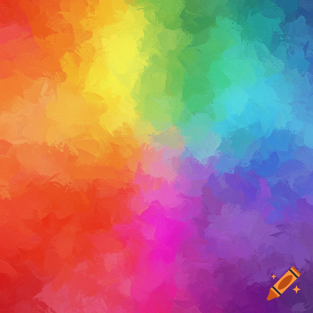 Painterly abstract background with brush strokes in rainbow colors.