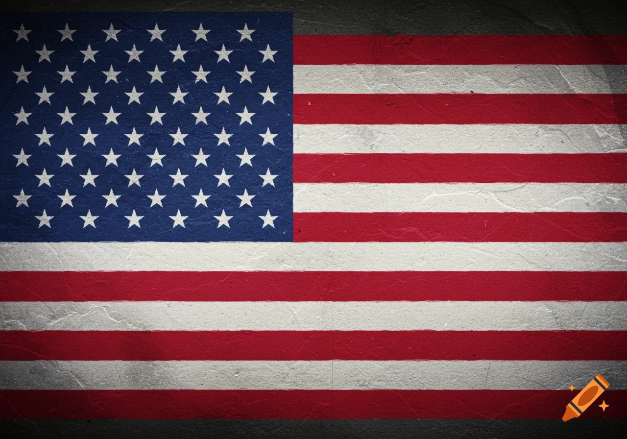 Close-up of a textured United States flag