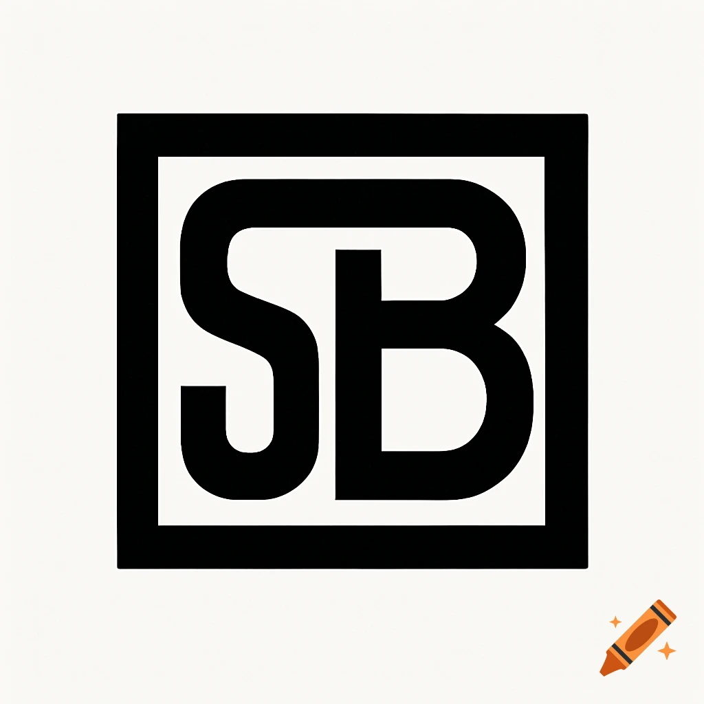 Black letters S and B inside a square border.