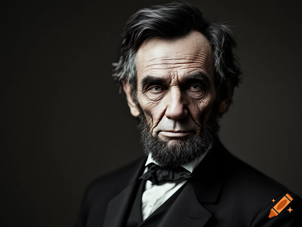 Photorealistic portrait of an aged Abraham Lincoln