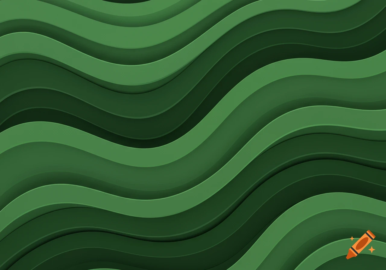 Abstract background with wavy lines in shades of green.