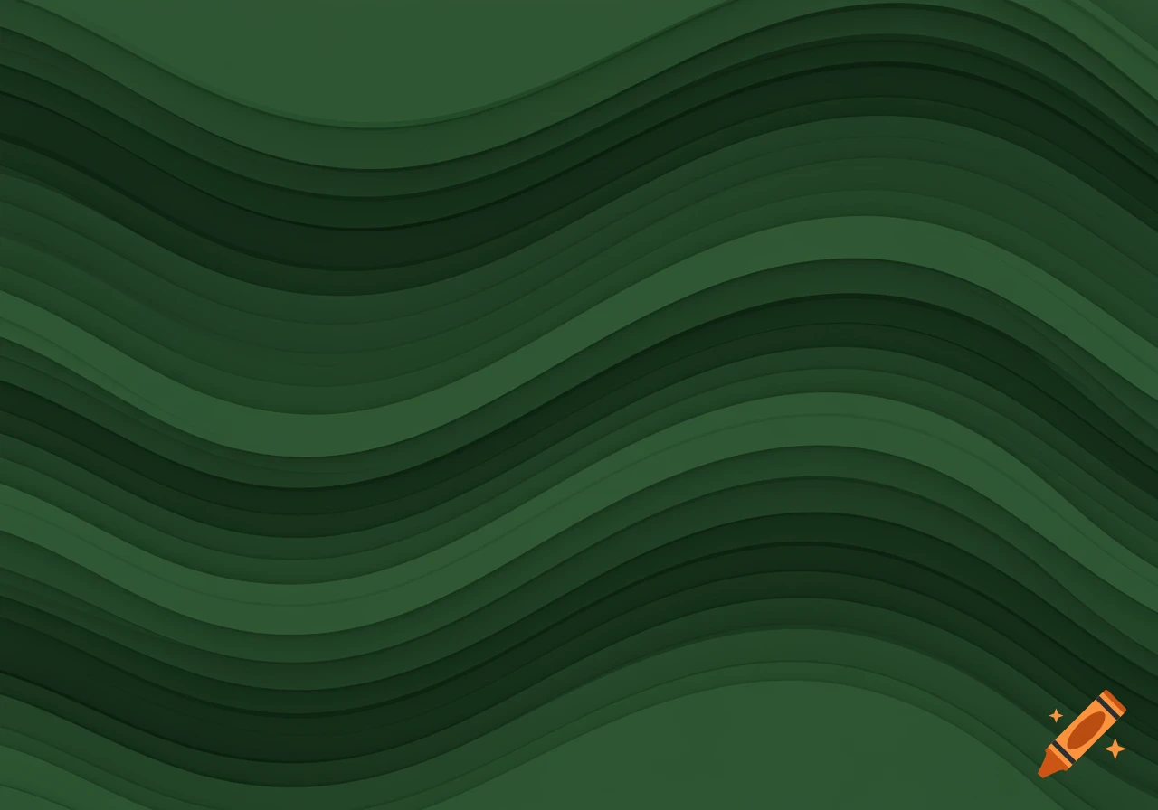 Abstract background with multiple layers of green wavy lines