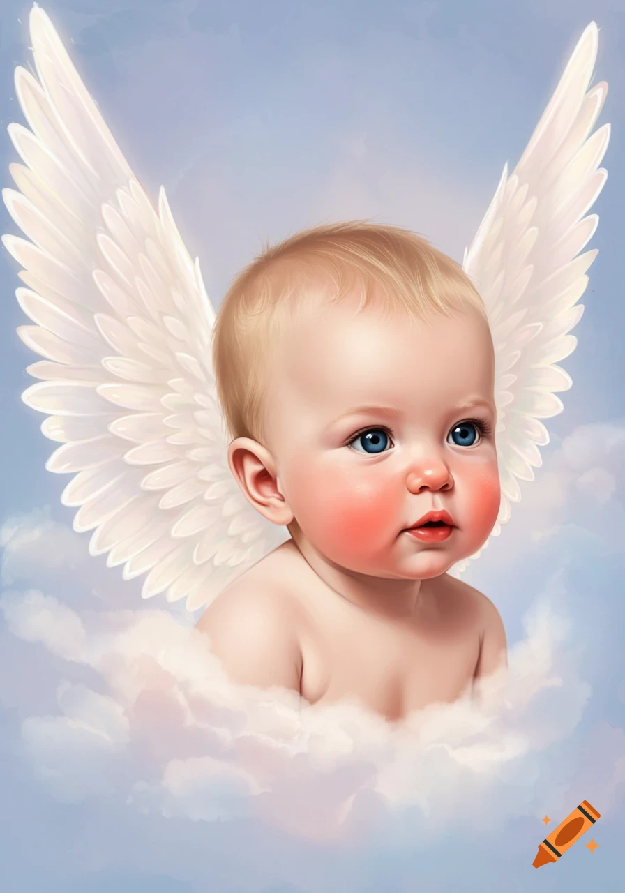 Illustration Of A Baby With Angel Wings Sitting In Clouds On Craiyon illustration-of-a-baby-with-angel-wings-sitting-in-clouds-on-craiyon