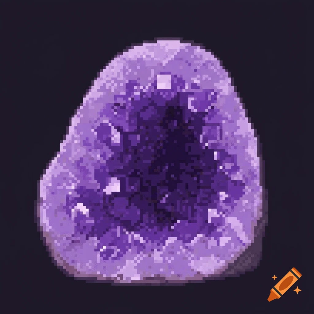 Pixel art amethyst geode