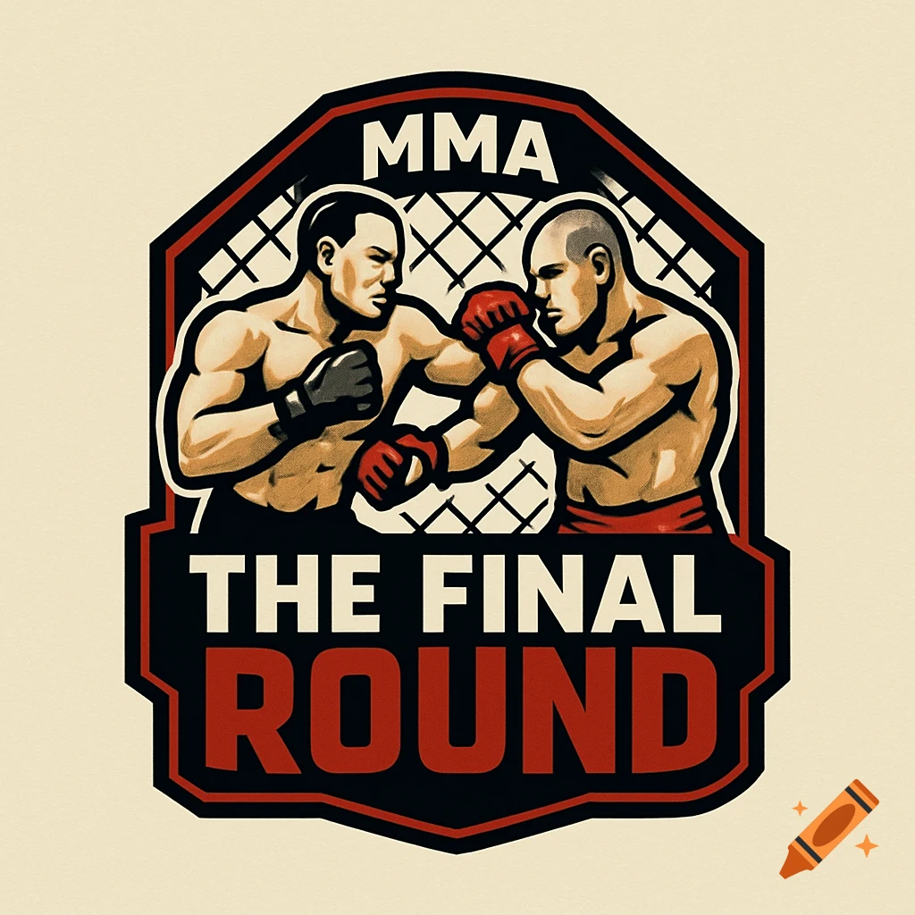 Logo featuring two MMA fighters in a ring with the text MMA THE FINAL ROUND