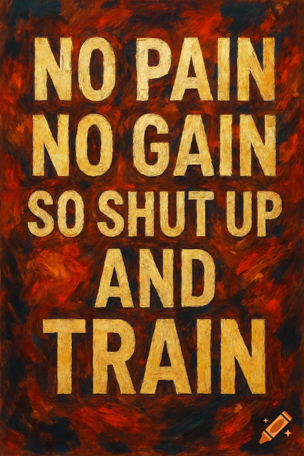 Motivational quote text art with a textured background.
