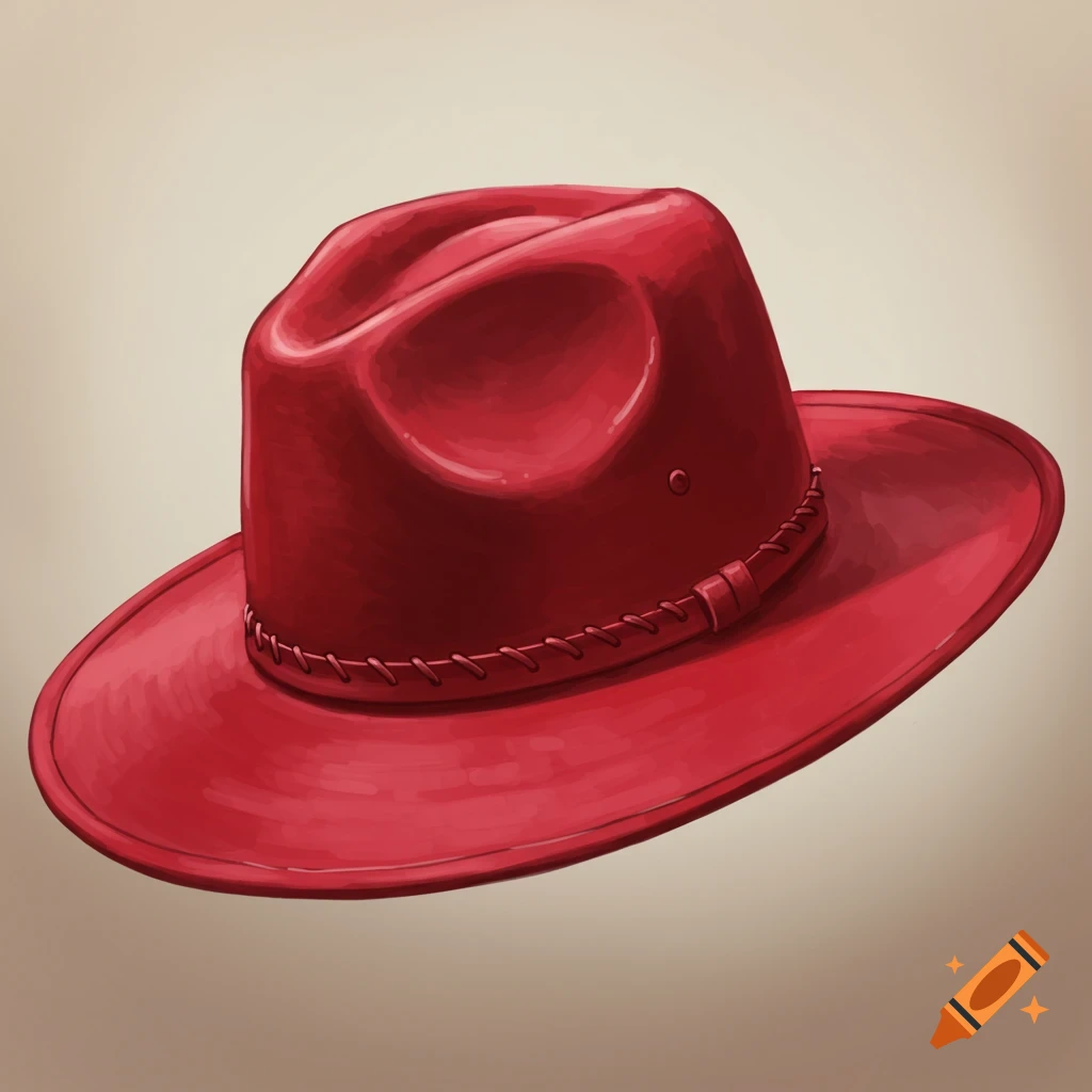 A red hat against a neutral background