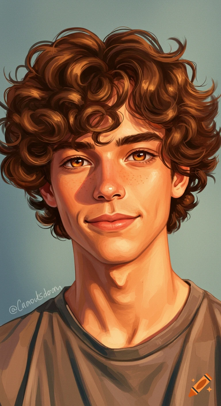 Conceptual People Photography　ロビン・セルマン A stylized digital portrait of a smiling young man with
