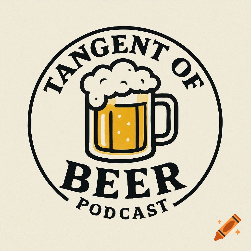 Logo for Tangent of Beer Podcast featuring a stylized beer mug.