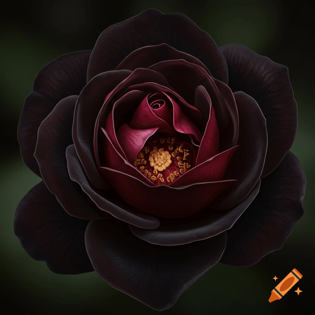 Close-up of a dark red and black rose flower