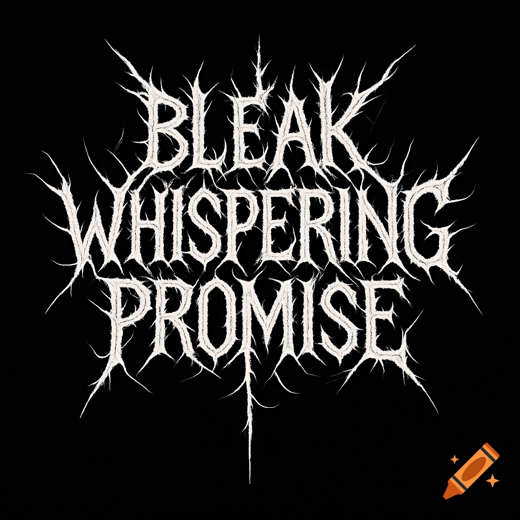A jagged, spiky white band logo for 'Bleak Whispering Promise' on a black background.