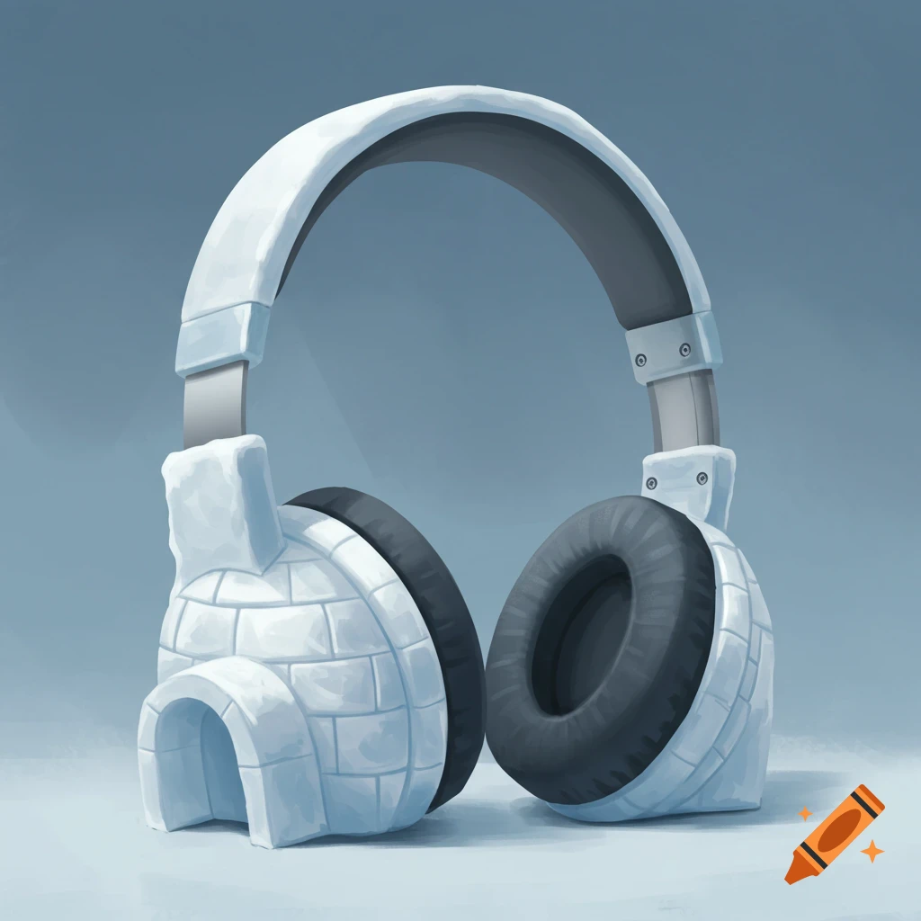 White headphones with earcups shaped like igloos