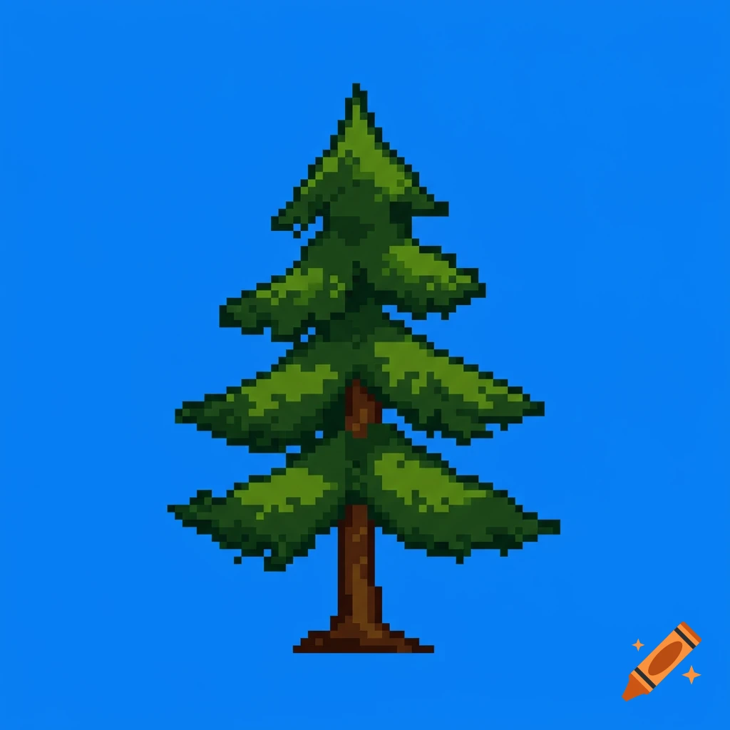 Pixel art pine tree