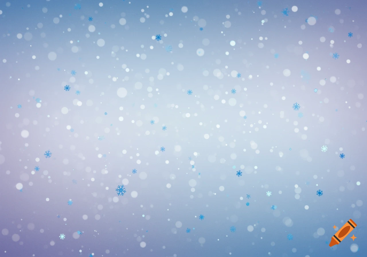 Blue snowflakes and bokeh lights against a gradient background.