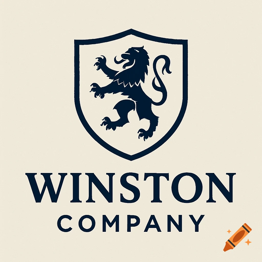 Logo with a shield crest featuring a rampant lion above the text 'WINSTON COMPANY'.