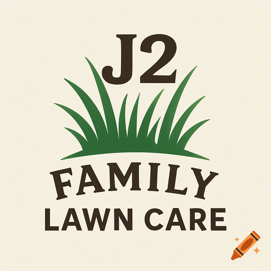 Logo for J2 Family Lawn Care with grass.