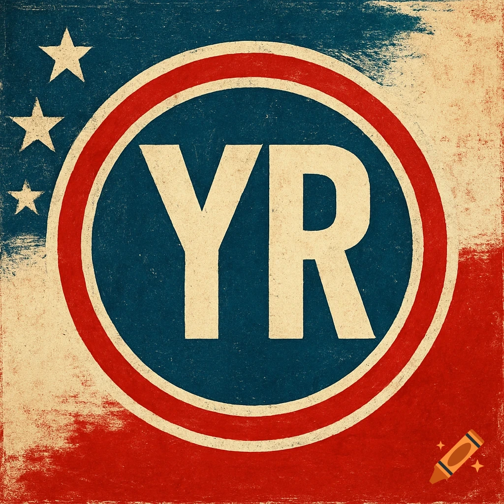 YR symbol in patriotic red, white, and blue with stars