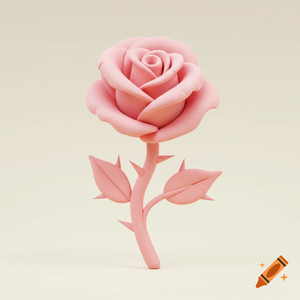 A pink claymation rose