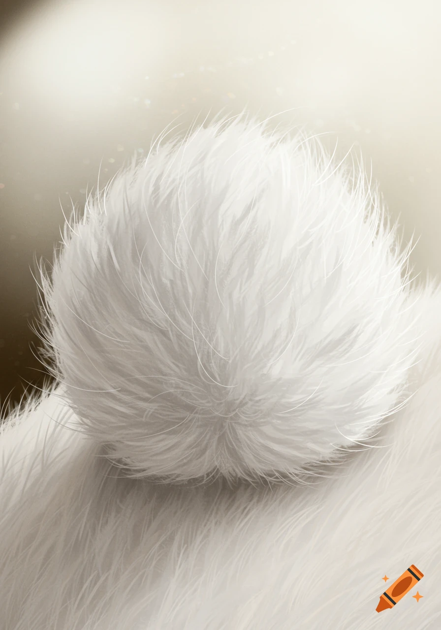 Close-up of a fluffy white bunny tail