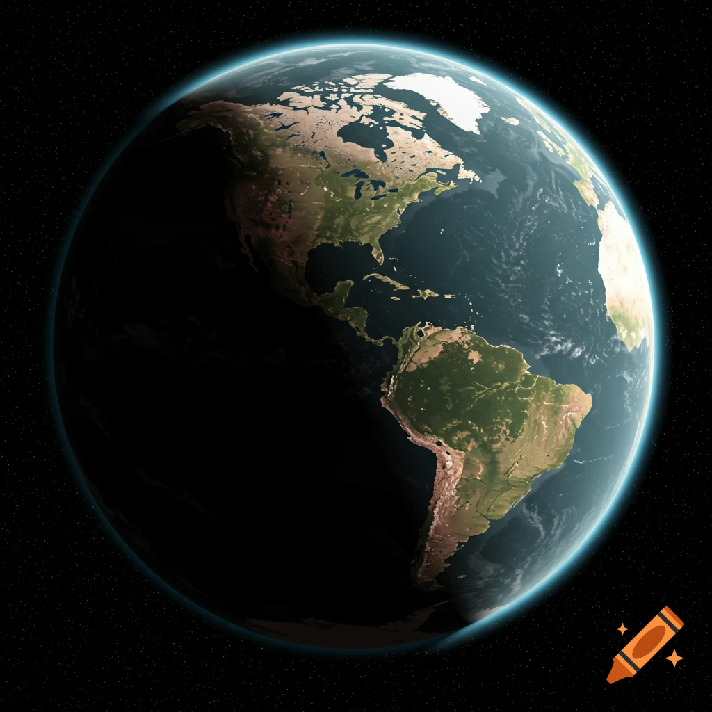 Earth seen from space showing North and South America